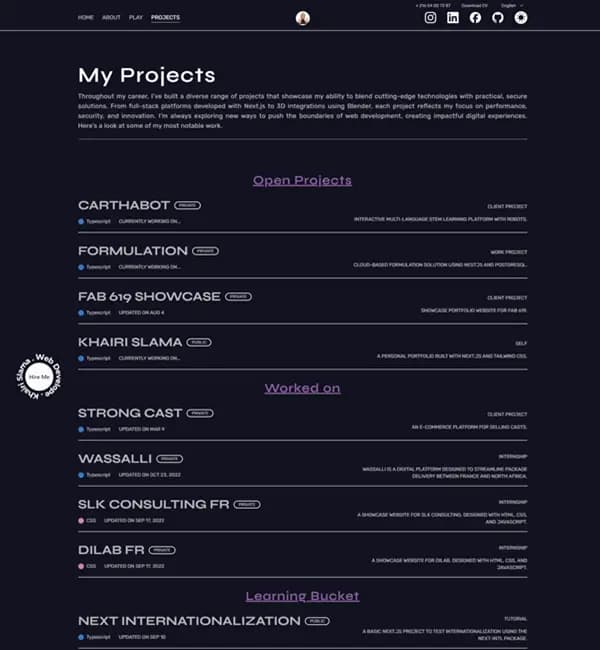 projects list